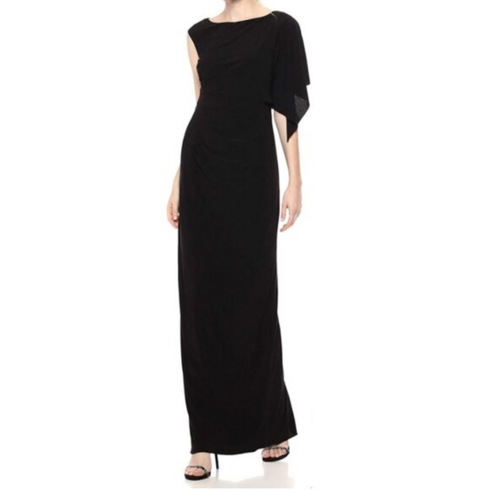 NWT Adriana papel Women's long knit dress with a ruched bodice.SIZE 0